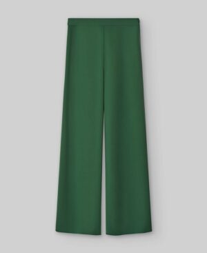 Pantalón pierna ancha verde mujer